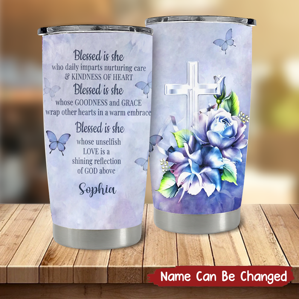 Biblical Comfort:Bless Is She-Personalized Tumbler Gift